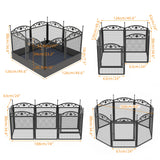 8 Panel Metal Dog Playpen with Waterproof Whelping Pad