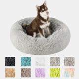 Fluffy Donut Dog Bed, Round Plush Bed for Small to Large Dogs