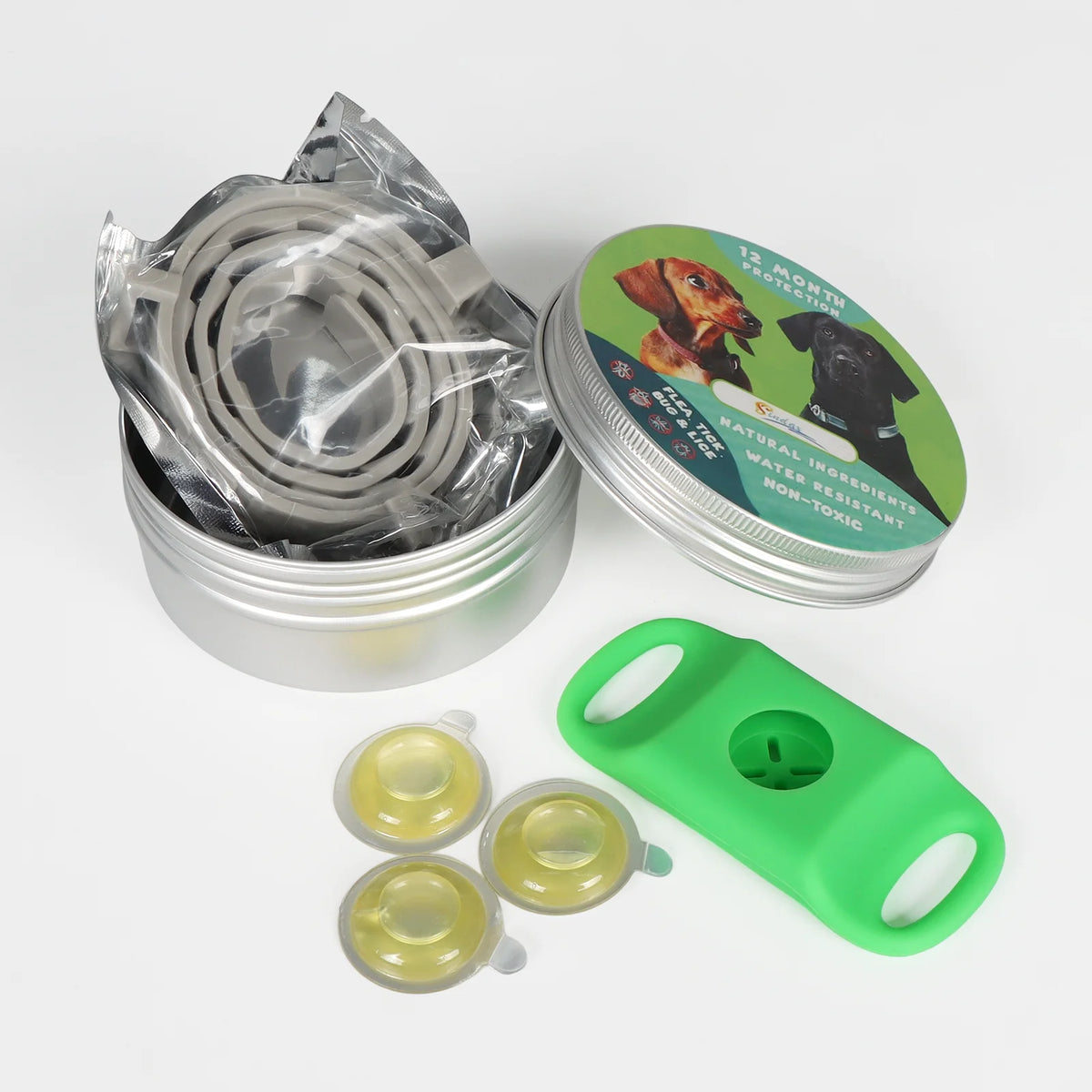 Flea Collar for Dogs with Oil Pendant and 3 Refills, Waterproof