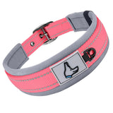 Heavy Duty Padded Dog Collar for Large Dogs, Reflective Nylon