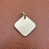 Engraved Brass Dog ID Tag, Square Personalized Pet Tag