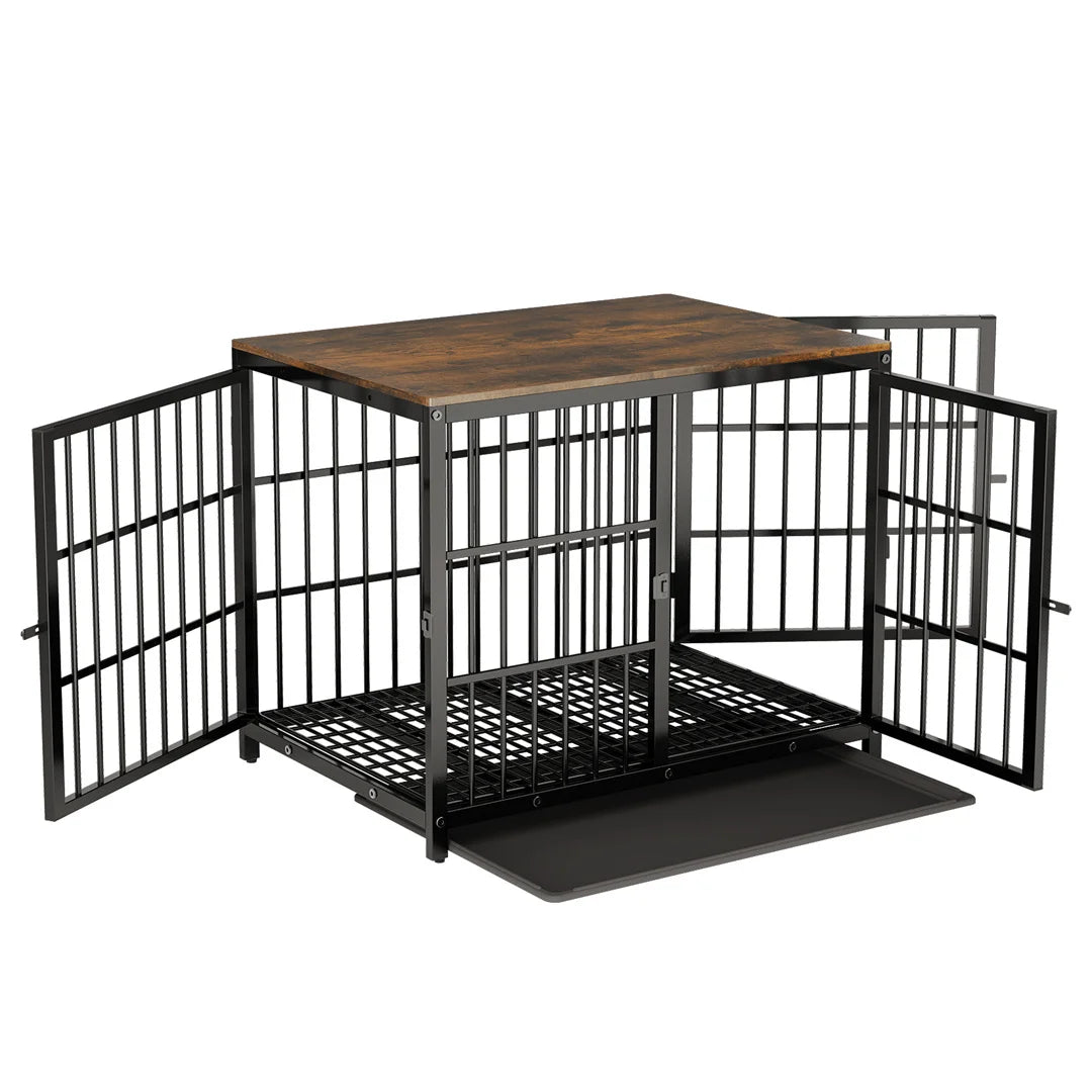 Furniture Style Dog Crate End Table with Removable Tray