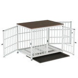 Furniture Style Dog Crate End Table with Removable Tray