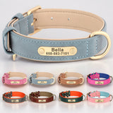 Personalized Dog Collar with Free Engraved ID Tag, PU Leather