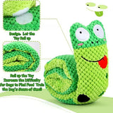 Plush Frog Dog Puzzle Toy for Sniffing and Food Hiding