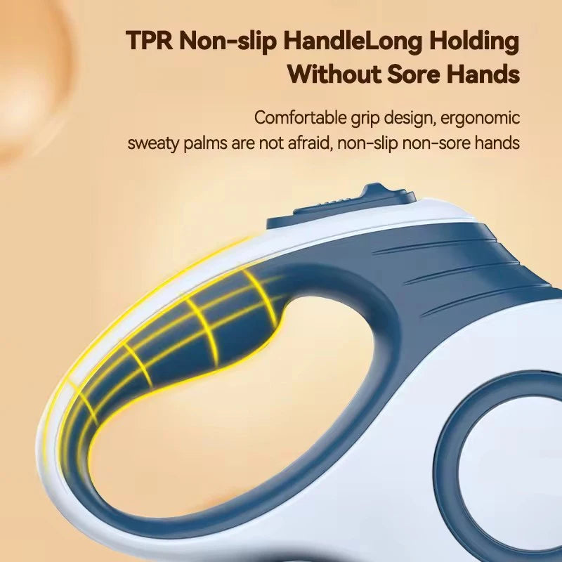 Retractable Dog Leash with Built-In Poop Bag Holder