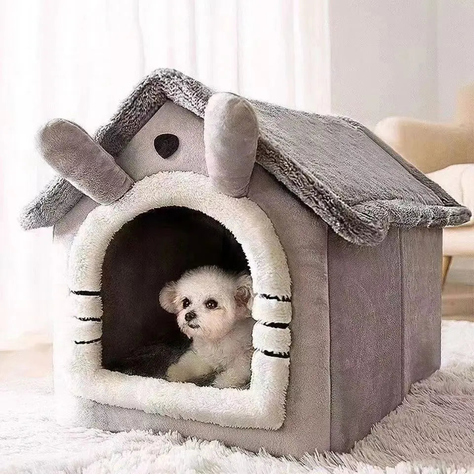 Cozy Dog House Bed for Small Dogs, Removable and Washable