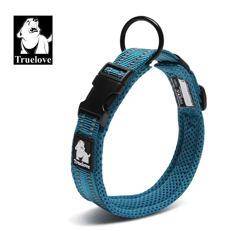 Heavy Duty Padded Dog Collar for Large Dogs, Reflective Nylon