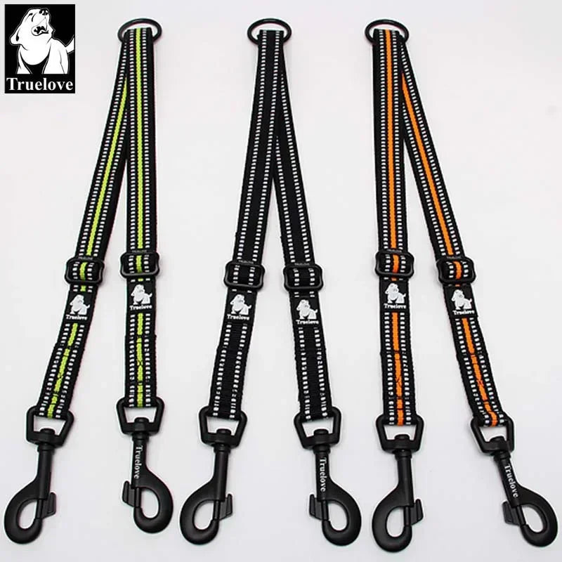 Double Dog Leash Coupler for Two Dogs, Reflective Nylon