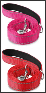 Reflective Nylon Dog Leash with Padded Handle, 4, 5 or 6 ft