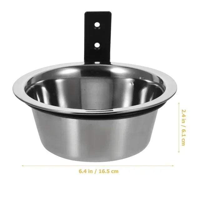 Stainless Steel Hanging Dog Bowl for Cages Dog Feeder