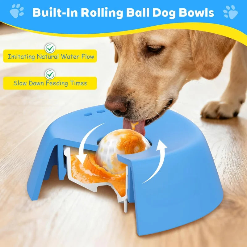 Non-Slip Slow Feeder Dog Bowl, 3/4 Cup, Lick Toy for Treats