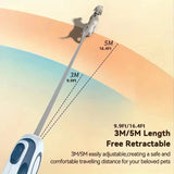 Retractable Dog Leash with Built-In Poop Bag Holder