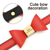 Personalized Bow Dog Collar with Rhinestones for Small Dogs
