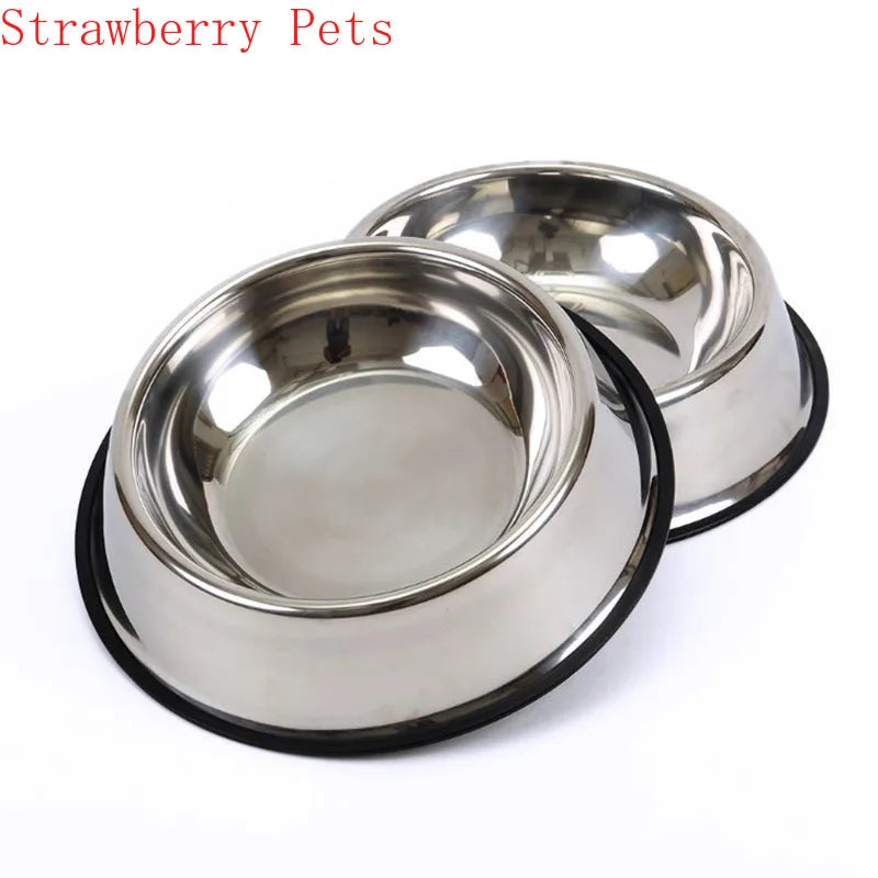 Stainless Steel Dog Bowl with Non-Slip Rubber Base