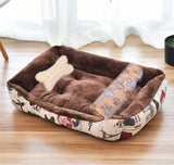 Plush Rectangle Dog Bed with Raised Sides in Candy Colors