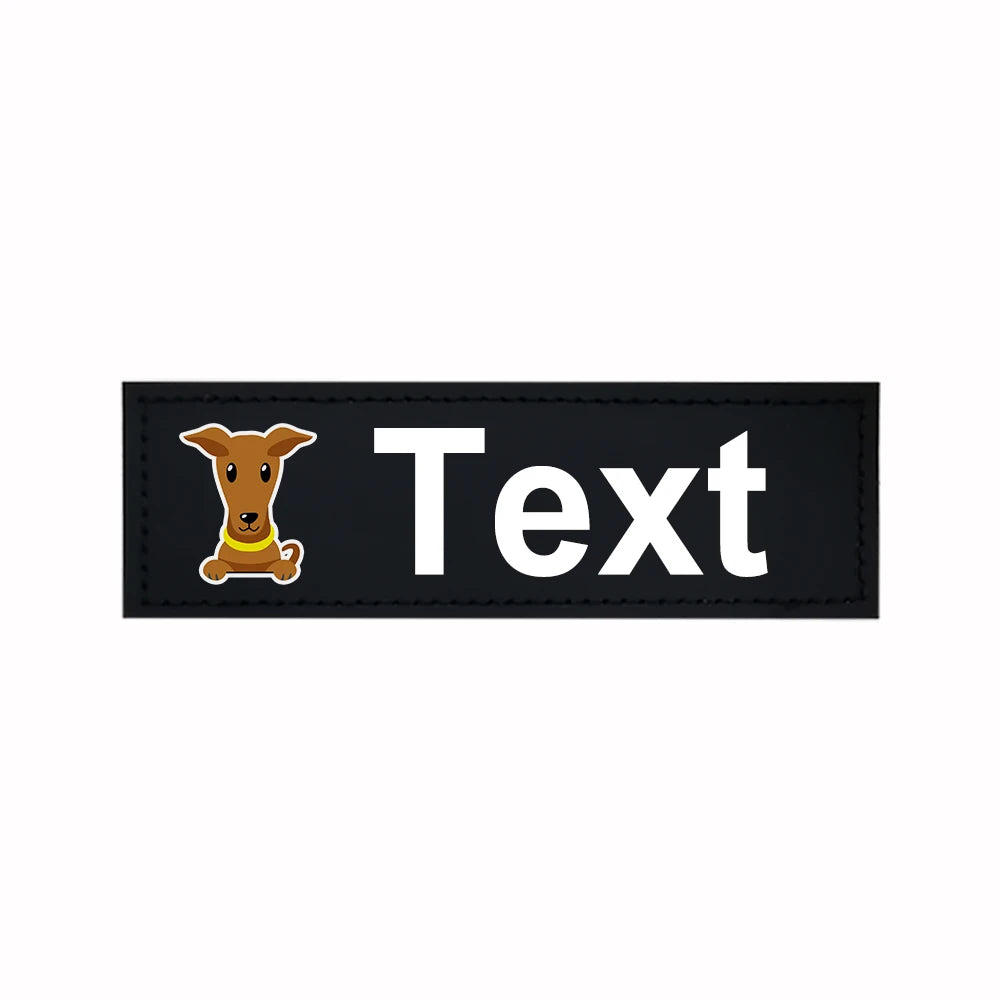 Custom Dog Harness Patches with Name and Phone Number, Set of 2