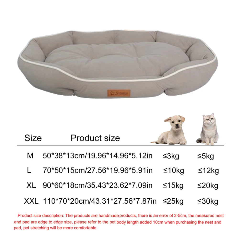 Waterproof Bolster Dog Bed with Removable Pad, S to 2XL
