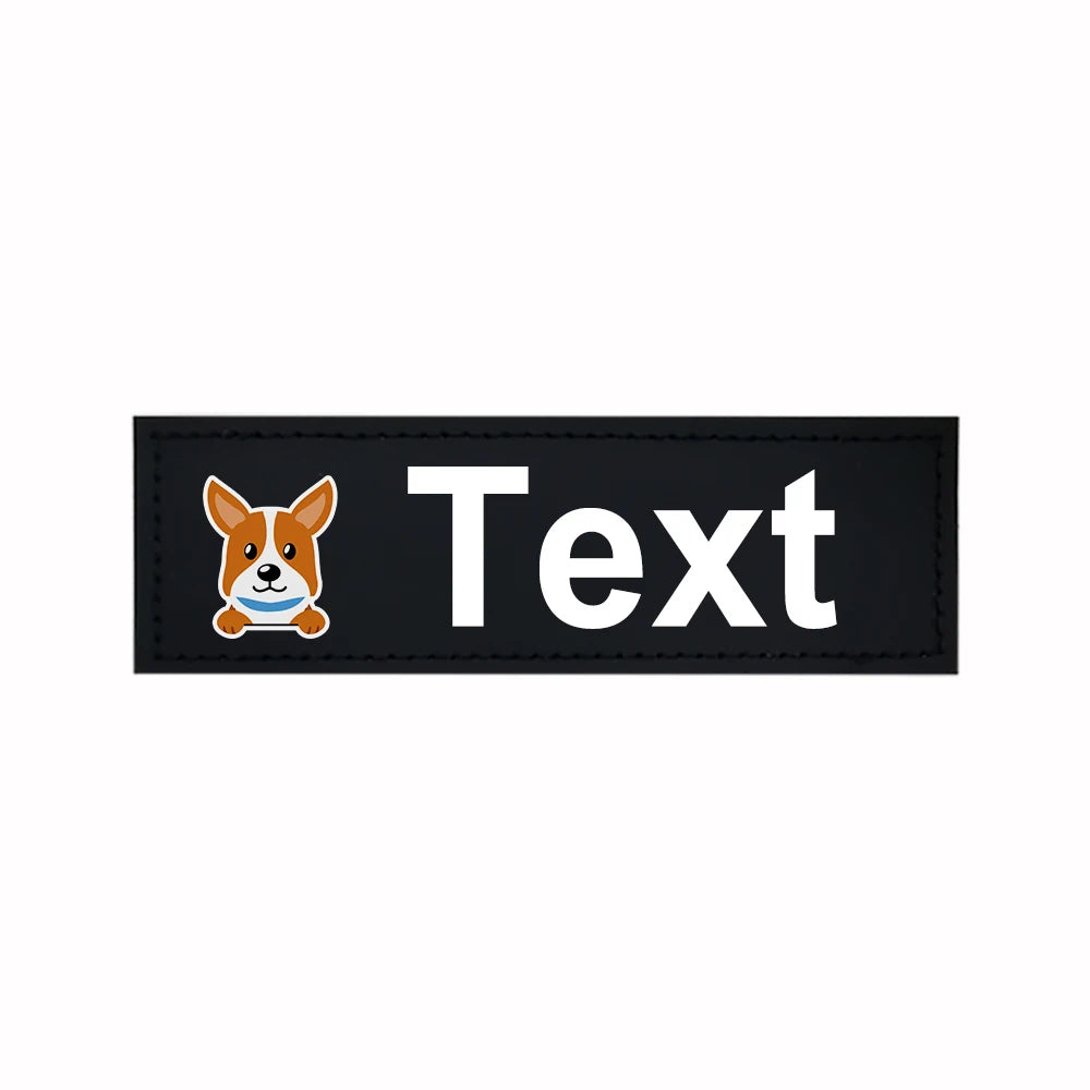 Custom Dog Harness Patches with Name and Phone Number, Set of 2