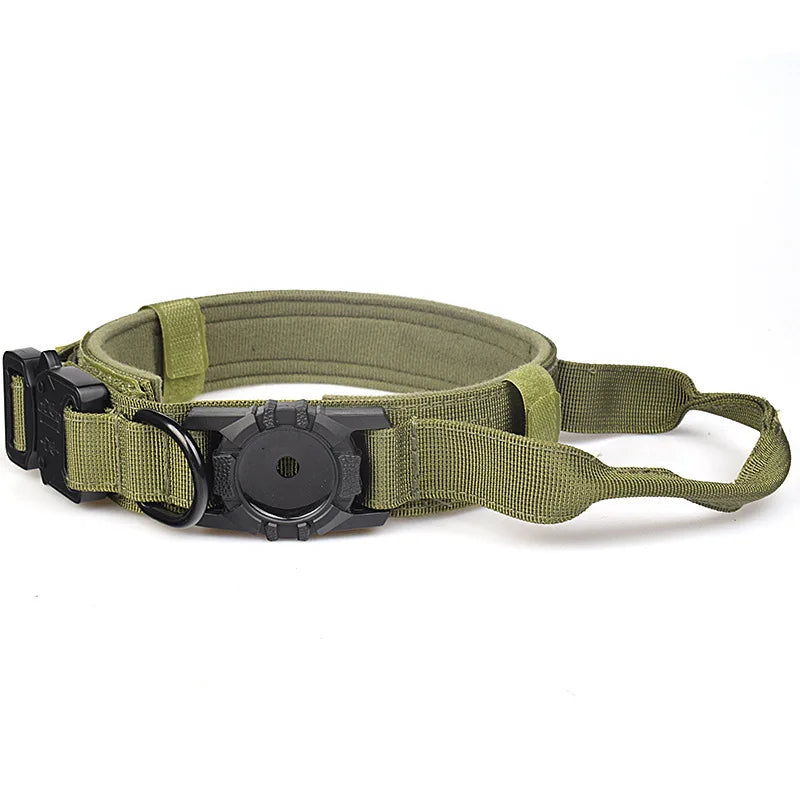 1000D Tactical AirTag Dog Collar with Control Handle