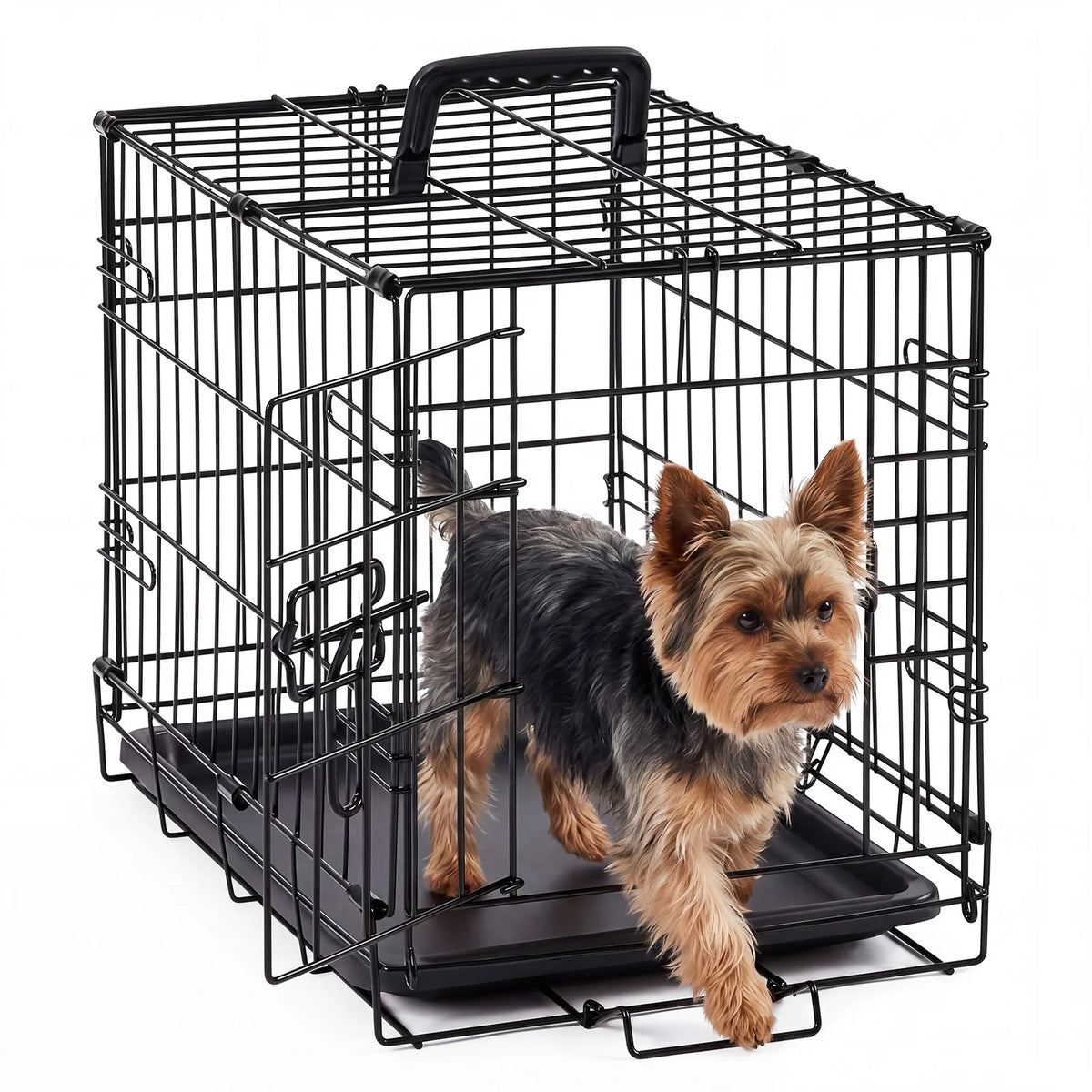 18 Inch Foldable Dog Crate with Secure Locks