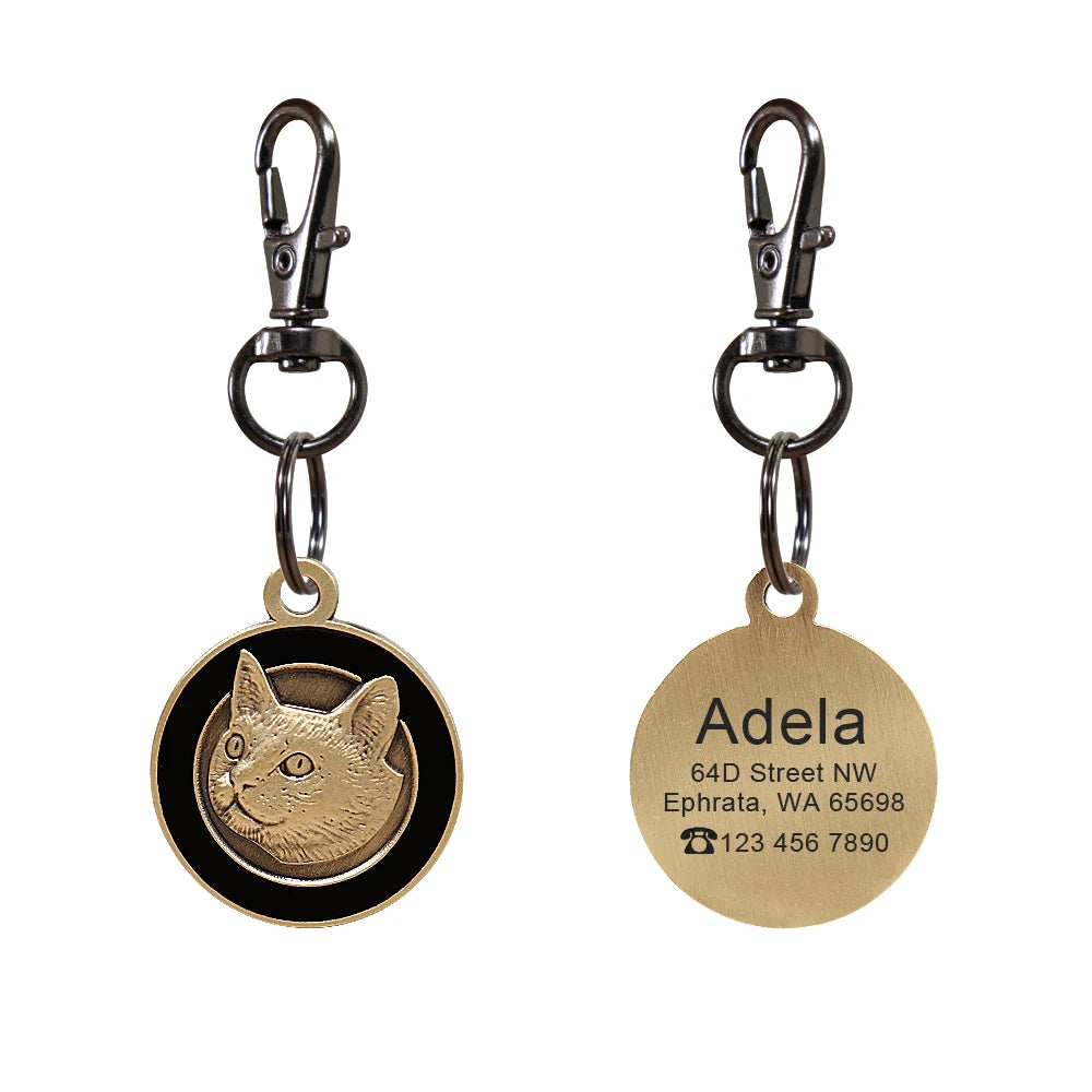 Personalized Dog Breed ID Tag with Engraved Name and Address