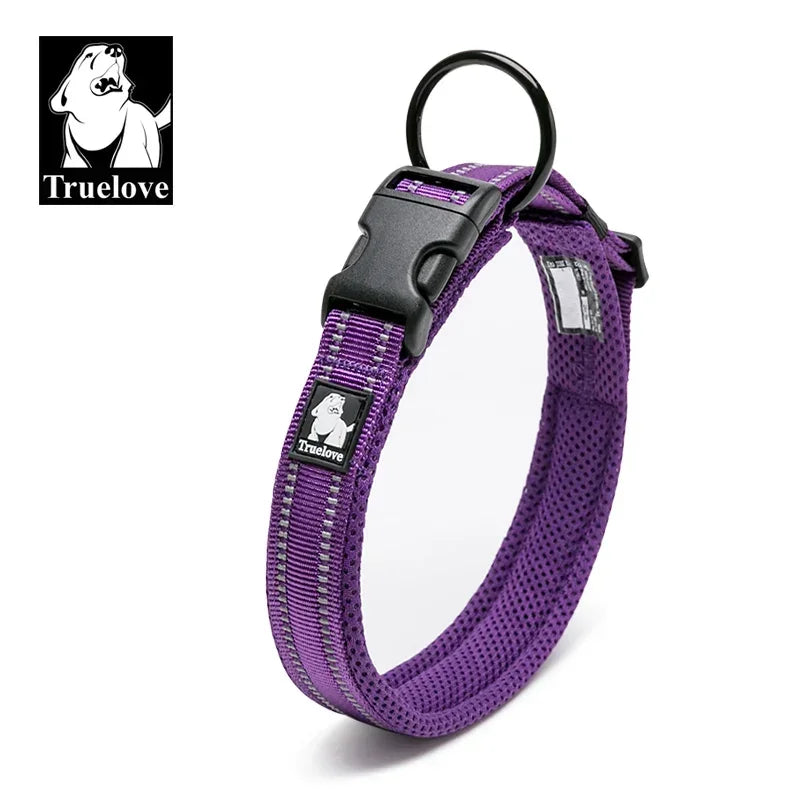 Heavy Duty Padded Dog Collar for Large Dogs, Reflective Nylon