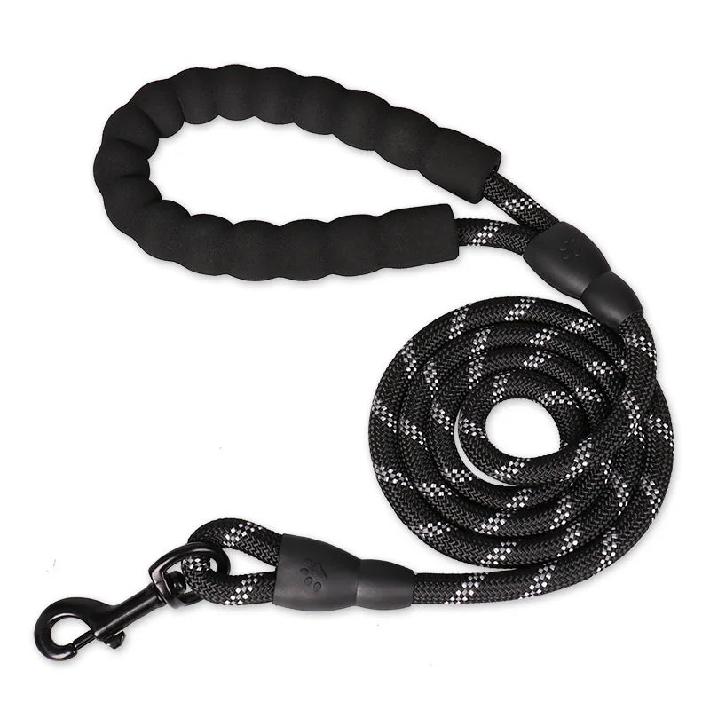 Reflective Rope Dog Leash with Padded Handle, 4 to 10 ft