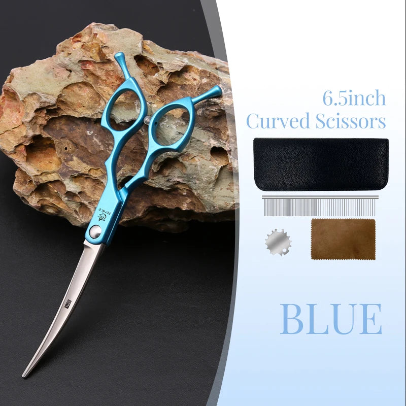 Fenice 6.5 Inch Dog Grooming Scissors Set, Straight, Curved & Thinning