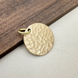 Hand Hammered Brass Dog ID Tag, Personalized Round Pet Tag