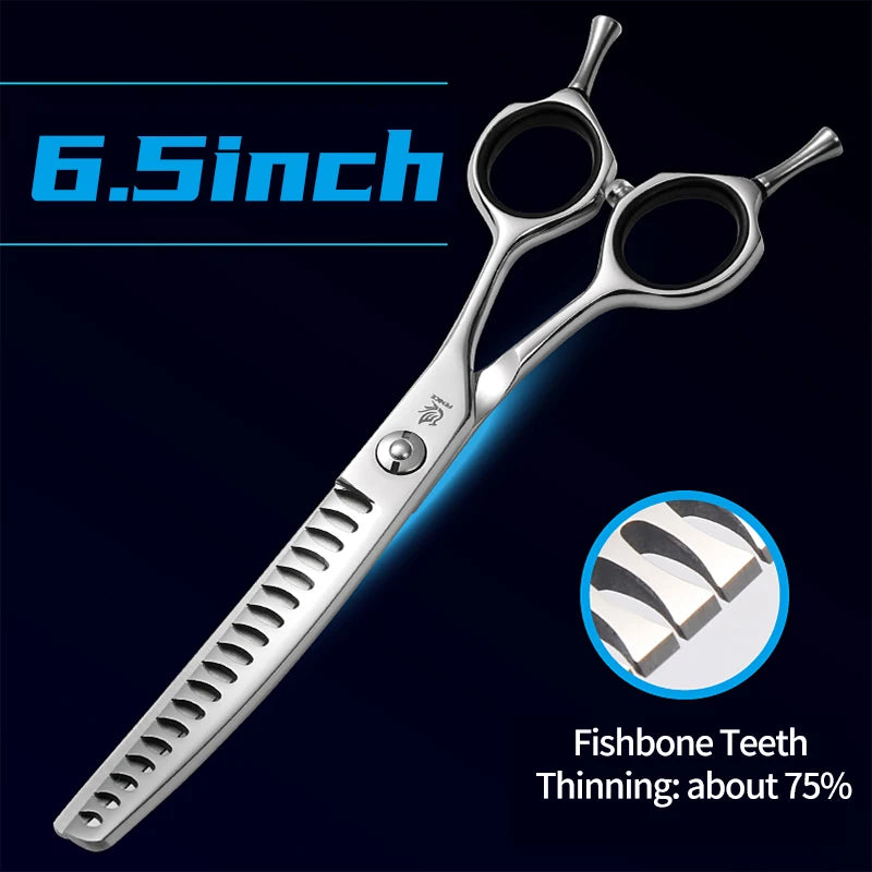 Curved Chunkers and Thinners for Dog Grooming, 7 or 7.5 Inch