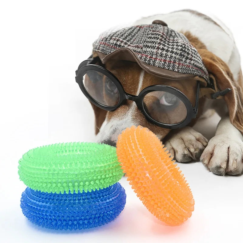 Squeaky Spiky Ring Chew Toy for Dogs and Puppies