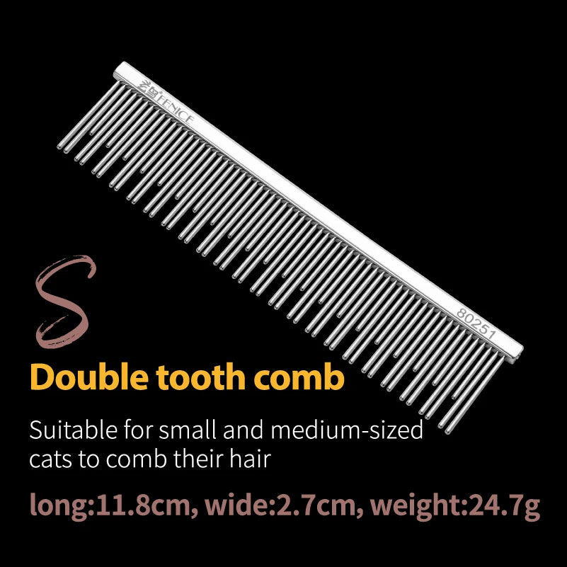 Stainless Steel Dog Grooming Comb with Tapered Pins, 4 Styles
