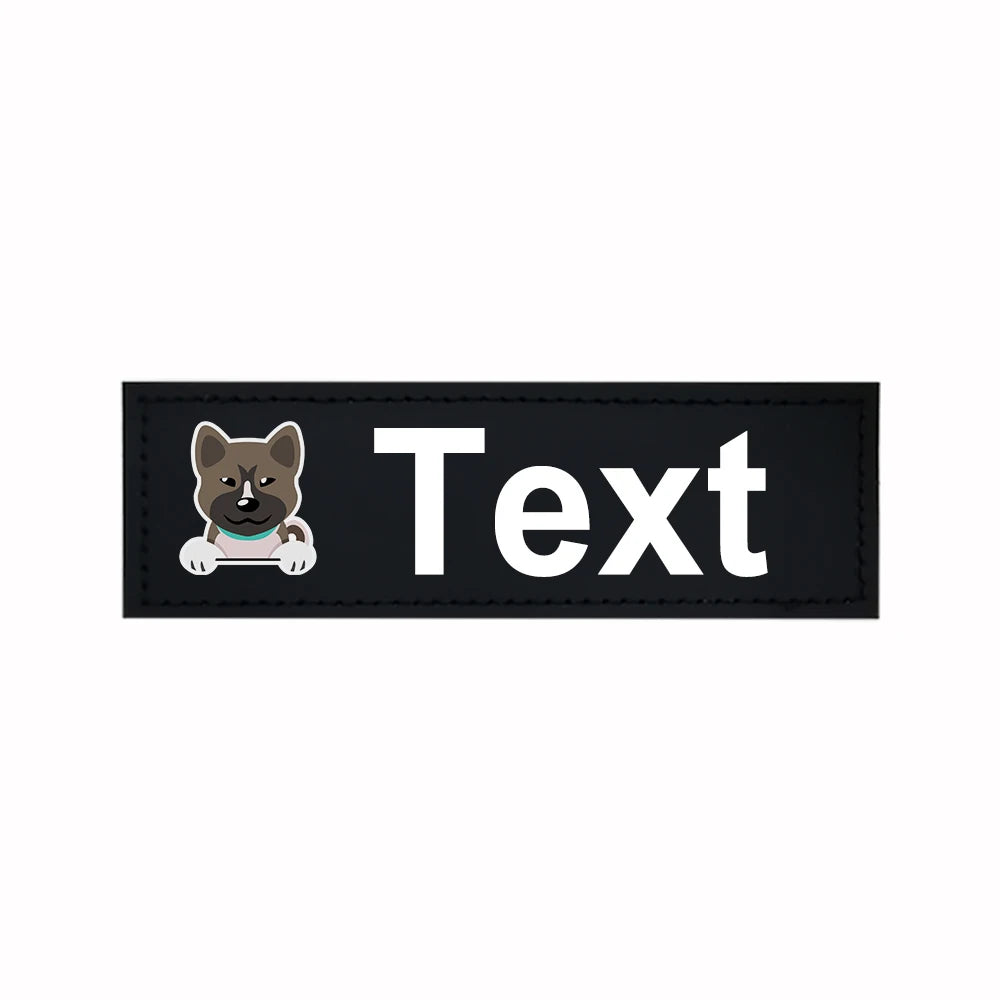 Custom Dog Harness Patches with Name and Phone Number, Set of 2