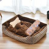 Plush Rectangle Dog Bed with Raised Sides in Candy Colors