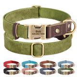 Custom Engraved Dog Collar in PU Leather, 9 Colors