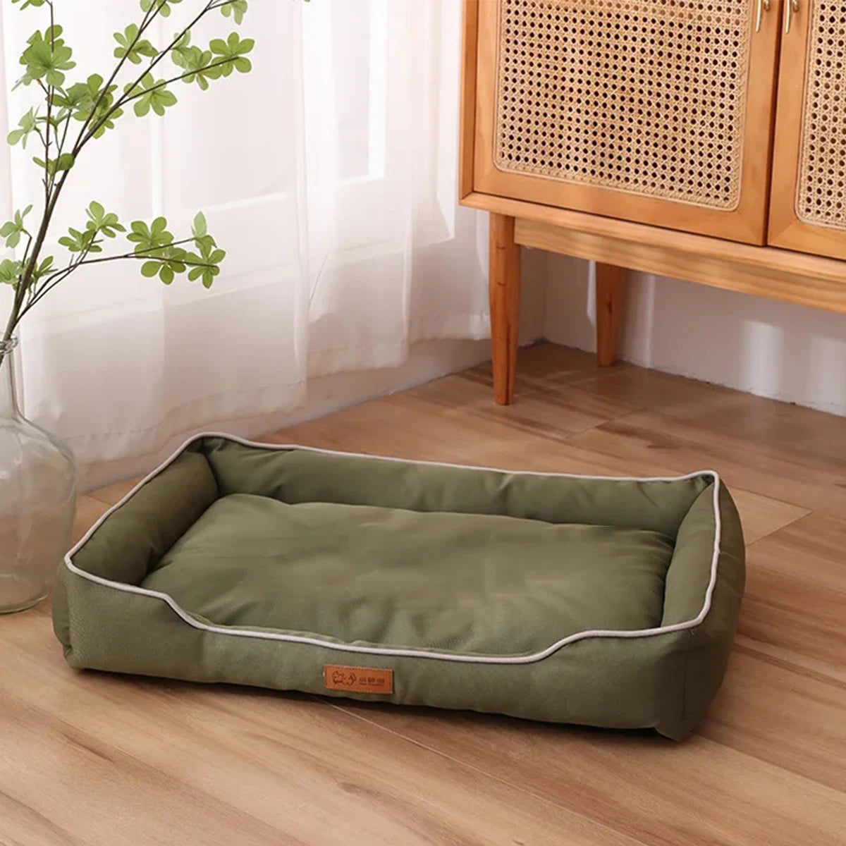Waterproof Bolster Dog Bed with Removable Pad, S to 2XL