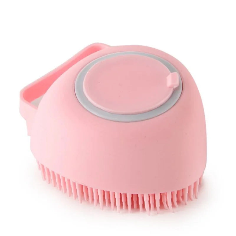 Silicone Dog Bath Brush with Shampoo Dispenser