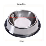 Stainless Steel Dog Bowl with Non-Slip Rubber Base