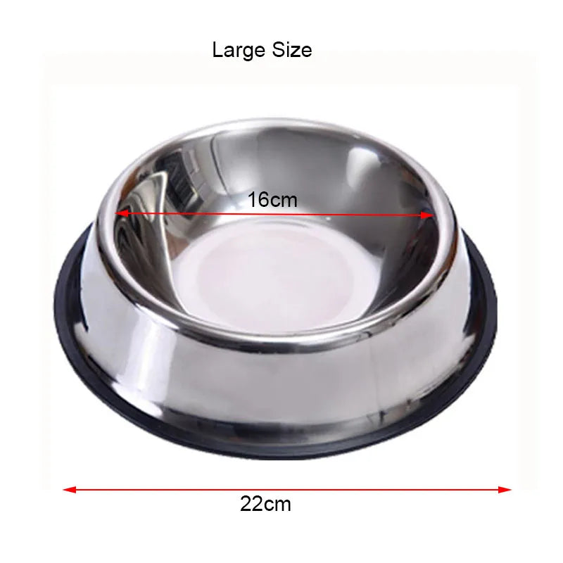 Stainless Steel Dog Bowl with Non-Slip Rubber Base
