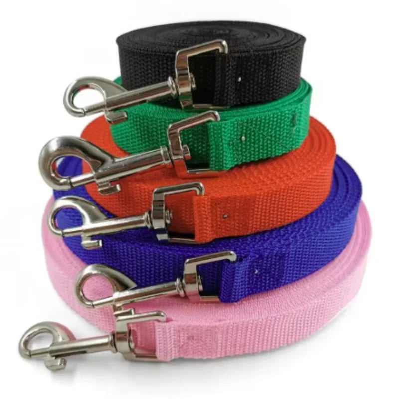 Long Dog Training Leash in Nylon, 4 ft to 49 ft Lengths