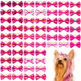 Dog Hair Bows with Rubber Bands, Mixed Colors, 10 to 30 Pack