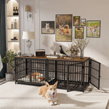 Furniture Style Dog Crate End Table with Removable Tray