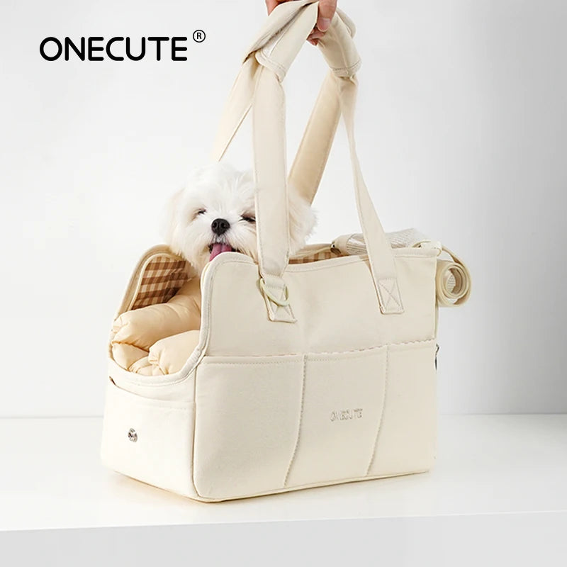 Small Dog Carrier Tote, Cotton Shoulder Bag for Chihuahuas and Yorkies