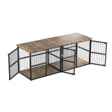 87 Inch Double Dog Crate Furniture with Divider