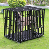 Heavy Duty Dog Crate with Wheels & 3 Locking Doors