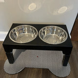 Adjustable Height Elevated Dog Feeder with Double Stainless Bowls