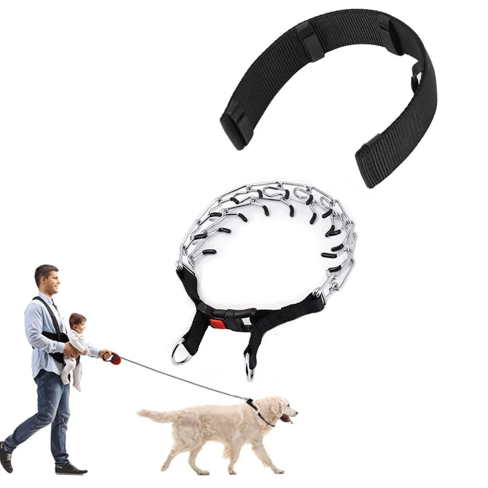 Stainless Steel Prong Training Collar with Quick Release Buckle