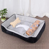 Plush Rectangle Dog Bed with Raised Sides in Candy Colors