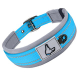Heavy Duty Padded Dog Collar for Large Dogs, Reflective Nylon